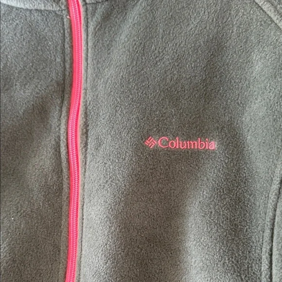Womens Columbia Olive Fleece Jacket with Coral Zipper size 2X - Picture 2 of 7